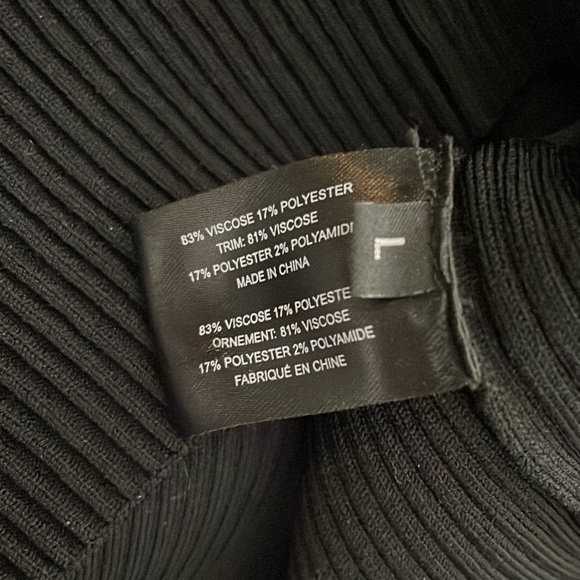 Proenza Schouler Black Ribbed Knit Polo Sweater Top Button Up Size L - Picture 7 of 10